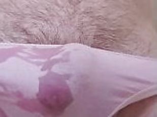 Wetting / Pissing in pink panties in the shower