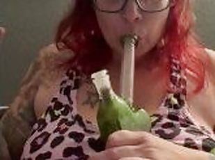 BBW stepmom MILF 420 smoking fetish from a bong your POV