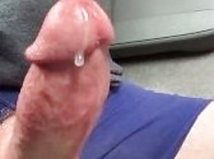 Hands-free oozing Cumshot from my thick cock