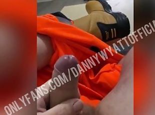 Horny tradesman gets his cock out