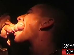 German stud at glory hole cock sucking close up 4 faces amateur