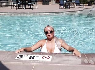 Big Tits Teen Amateur Blonde AlexisKayxxx at the Pool ready for fame. Fucks a stranger.
