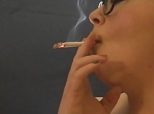 mulher-madura, bbw, rabo, fumando, morena