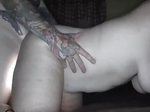 Tattooed Bull Creampies Your Wife - Throbbing Cock and Dripping Creampie Up-close