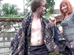 Mature redhead Lavra Red gives head and gets fucked by a younger man