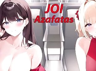 JOI hentai con las azafatas en el avión. En español.