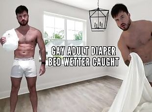 GAY ADULT DIAPER BED WETTER CAUGHT