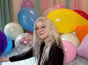 Blowing up over 25 Balloons then Nail Popping them All
