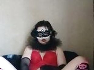 masturbation, chatte-pussy, amateur, jouet, doigtage, gode, solo, humide, halloween, masque
