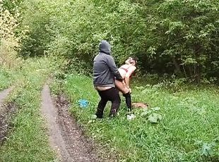 Mommy's trip to the forest for mushrooms ended with a fuck with a stranger. He came inside her