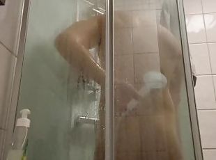 mandi, amatir, homo, handjob-seks-dengan-tangan-wanita-pada-penis-laki-laki, mandi-shower, seorang-diri, berotot