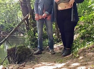 The beautiful mother-in-law made me cum in the lake