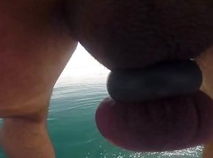 Diving off my jetski into Lake Michigan with my balls bound