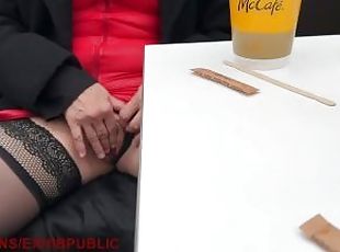 Exhibition and real sex at MC Donald's fas food restaurant