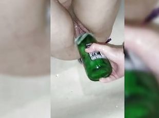 champagne squirt in the bathroom