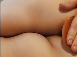 Female anal masturbation. Inserting a half meter dildo in my ass. Getting anal orgasms with a normal thick dildo