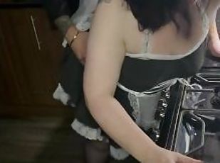 Naughty maid goes solo before fuck & squirt!