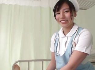 krankenschwester, blasen, schwer, japanier, wichsen, paar, gesichtspunkt, tracht
